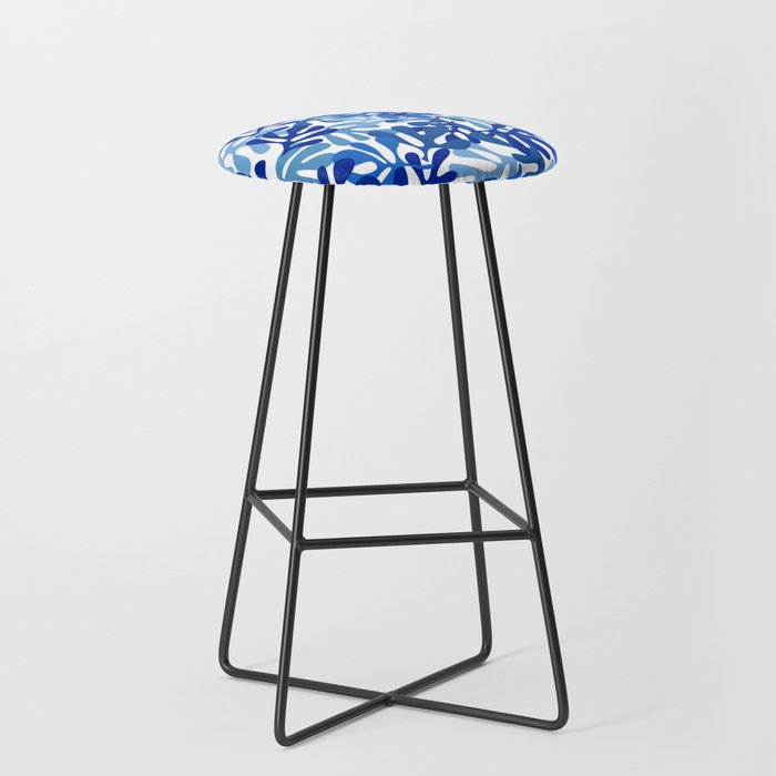 Abstract organic plant leaf shape pattern Stool Gallery Image 1