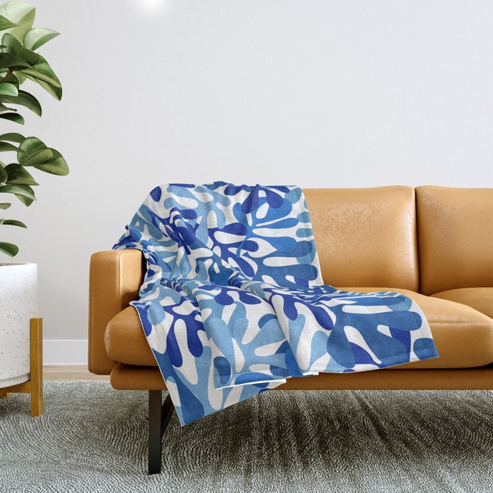 Abstract organic plant leaf shape pattern Throw Blanket Gallery Image 1