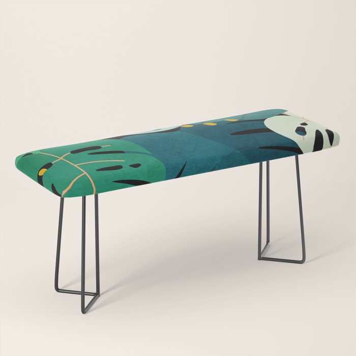 Tropical Jungle Leaves Bench Gallery Image 1