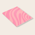 Retro Abstract Wavy Loops Pattern in Pretty Pink Notebook Gallery Image 2