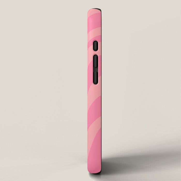 Retro Abstract Wavy Loops Pattern in Pretty Pink iPhone Case Gallery Image 2