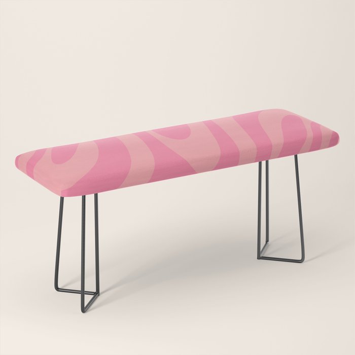 Retro Abstract Wavy Loops Pattern in Pretty Pink Bench Gallery Image 1