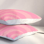 Retro Abstract Wavy Loops Pattern in Pretty Pink Pillow Sham Gallery Image 3