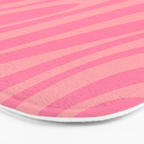 Retro Abstract Wavy Loops Pattern in Pretty Pink Bath Mat Gallery Image 3
