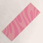 Retro Abstract Wavy Loops Pattern in Pretty Pink Yoga Mat Gallery Image 1