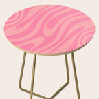 Retro Abstract Wavy Loops Pattern in Pretty Pink Side Table Gallery Image 2