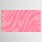 Retro Abstract Wavy Loops Pattern in Pretty Pink Tablecloth Gallery Image 2