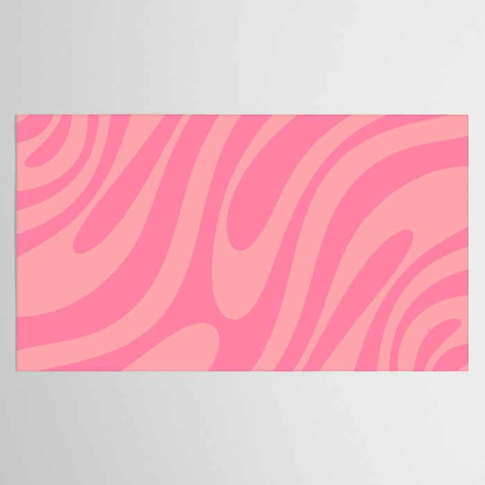 Retro Abstract Wavy Loops Pattern in Pretty Pink Tablecloth Gallery Image 2