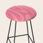 Retro Abstract Wavy Loops Pattern in Pretty Pink Stool Gallery Image 2
