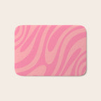 Retro Abstract Wavy Loops Pattern in Pretty Pink Bath Mat Gallery Image 1