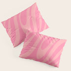 Retro Abstract Wavy Loops Pattern in Pretty Pink Pillow Sham Gallery Image 3
