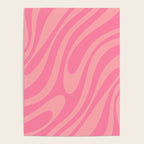 Retro Abstract Wavy Loops Pattern in Pretty Pink Poster Gallery Image 4