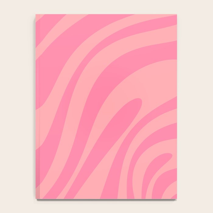 Retro Abstract Wavy Loops Pattern in Pretty Pink Notebook Gallery Image 4