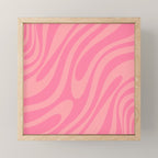 Retro Abstract Wavy Loops Pattern in Pretty Pink Mini Art Print Gallery Image 1