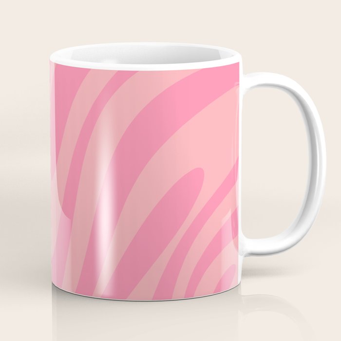 Retro Abstract Wavy Loops Pattern in Pretty Pink Coffee Mug Gallery Image 1