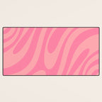 Retro Abstract Wavy Loops Pattern in Pretty Pink Desk Mat Gallery Image 3