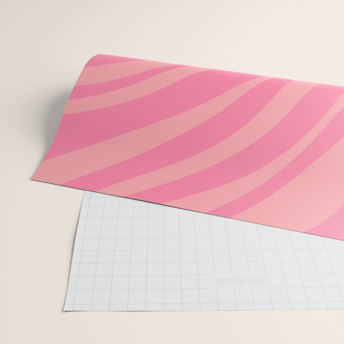 Retro Abstract Wavy Loops Pattern in Pretty Pink Wrapping Paper Gallery Image 2