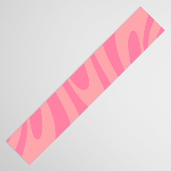 Retro Abstract Wavy Loops Pattern in Pretty Pink Table Runner Gallery Image 3