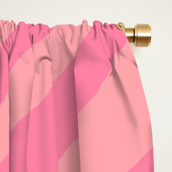 Retro Abstract Wavy Loops Pattern in Pretty Pink Window Curtain Gallery Image 2