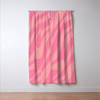 Retro Abstract Wavy Loops Pattern in Pretty Pink Window Curtain Gallery Image 3