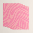 Retro Abstract Wavy Loops Pattern in Pretty Pink Wrapping Paper Gallery Image 3