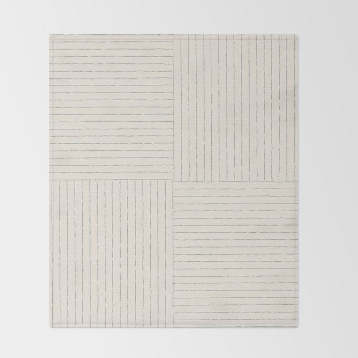 Lines III (Linen Gray) Throw Blanket Gallery Image 2