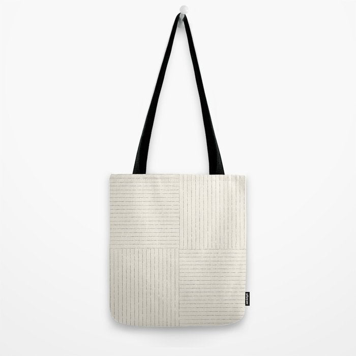 Lines III (Linen Gray) Tote Bag Gallery Image 2