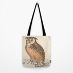 Rock eagle-owl by Elizabeth Gould from "A Century of Birds from the Himalaya Mountains," 1831 Tote Bag Gallery Image 2