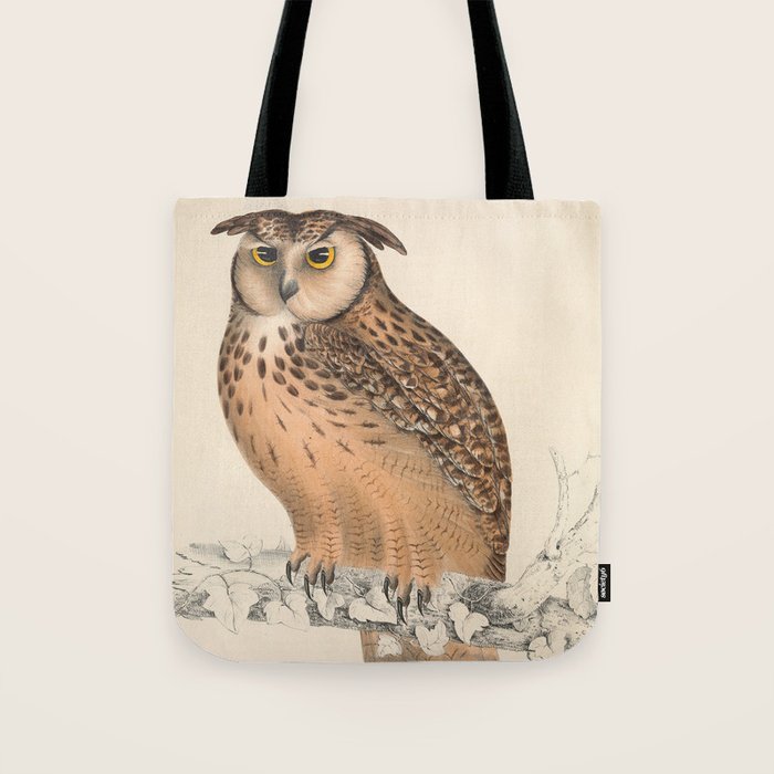 Rock eagle-owl by Elizabeth Gould from "A Century of Birds from the Himalaya Mountains," 1831 Tote Bag Gallery Image 1