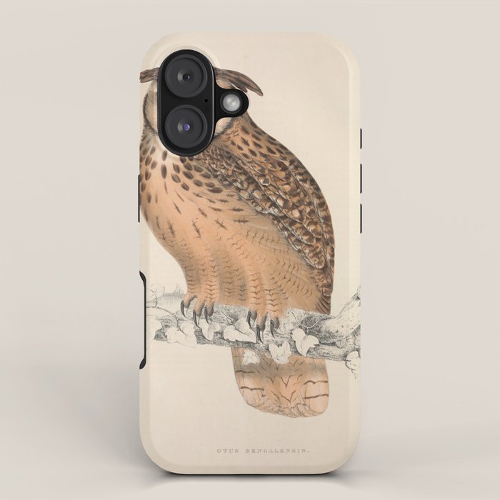 Rock eagle-owl by Elizabeth Gould from "A Century of Birds from the Himalaya Mountains," 1831 iPhone Case Gallery Image 1