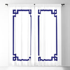 Midnight Blue Greek Key Border Window Curtain Gallery Image 5