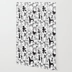 Geometric sweet wet noses // white background black and white dogs Wallpaper Gallery Image 2