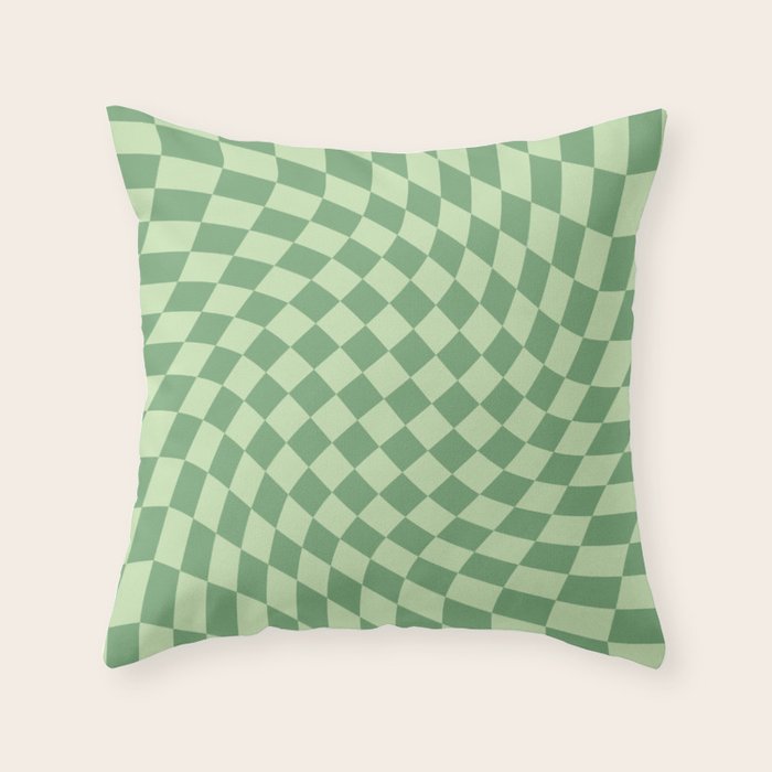 Forest Green Check Throw Pillow Gallery Image 1