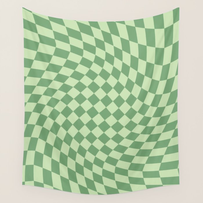 Forest Green Check Wall Tapestry Gallery Image 1