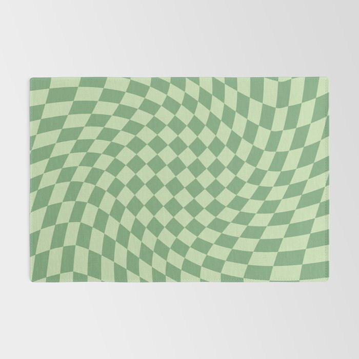 Forest Green Check Rug Gallery Image 2