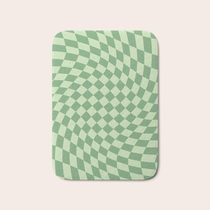 Forest Green Check Bath Mat Gallery Image 1