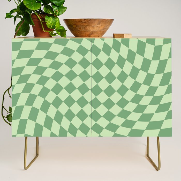 Forest Green Check Credenza Gallery Image 1