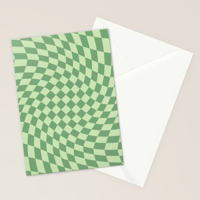 Forest Green Check Stationery Card Gallery Image 2