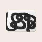 Knots Black & White Minimalist Ink Tribal Mid Century Pattern Dark Painting Pattern Bath Mat Gallery Image 1