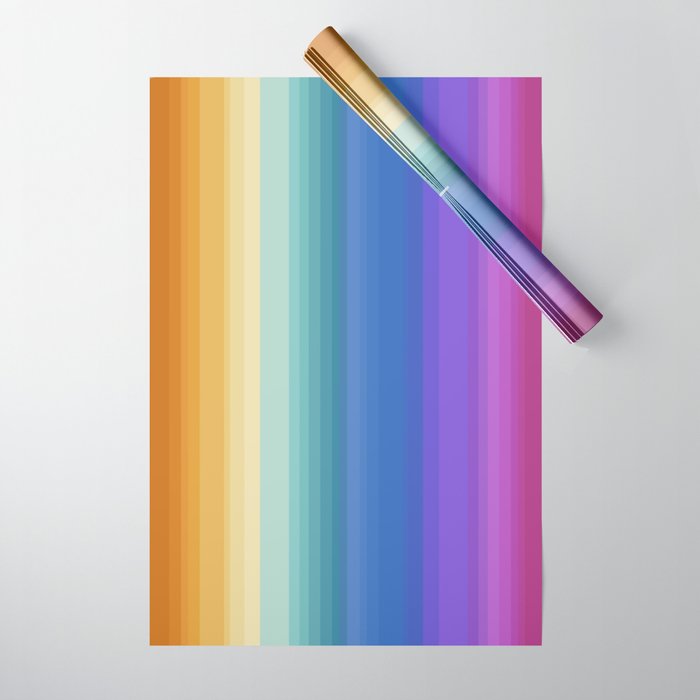 Classic Stripes XVI - Ombre Rainbow Wrapping Paper Gallery Image 1