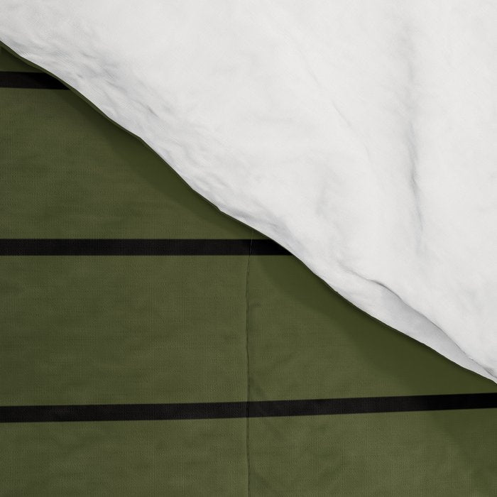 Minimal Arch XII Dark Green Modern Geometric Lines Comforter Gallery Image 4