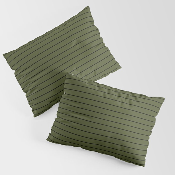 Minimal Arch XII Dark Green Modern Geometric Lines Pillow Sham Gallery Image 3
