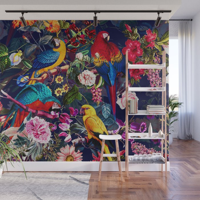 Floral and Birds XLV Wall Mural Gallery Image 1