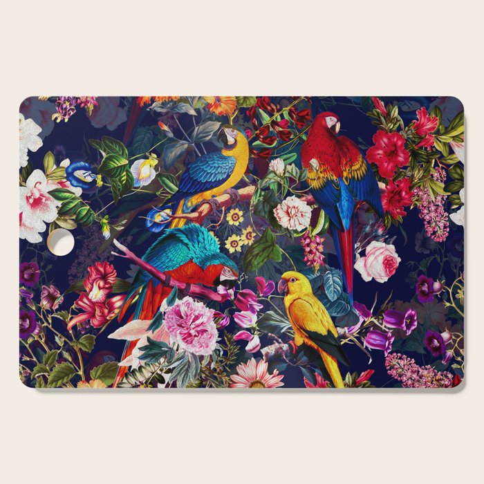 Floral And Birds Xlv Cutting Board