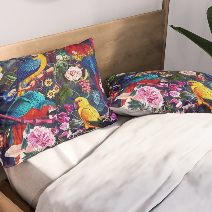 Floral and Birds XLV Pillow Sham Gallery Image 2