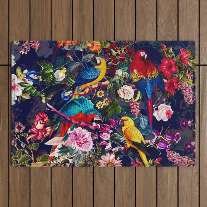 Floral and Birds XLV Outdoor Rug Gallery Image 1