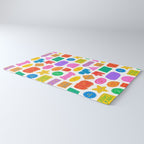 Fun retro sticker quote cartoon pattern Rug Gallery Image 3