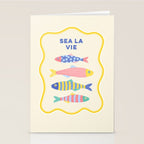 SEA LA VIE - Coastal Pun Fish Art with dots and stripes  Stationery Card Gallery Image 2
