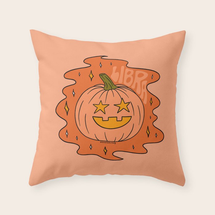 Libra Jack O Lantern Throw Pillow Gallery Image 6