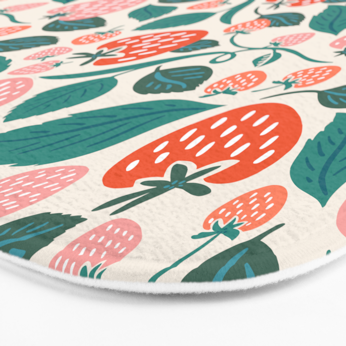 Strawberry Fields - Teal Bath Mat Gallery Image 3